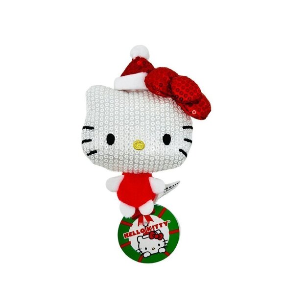𝅺HELLO Kitty White Sequin Bow Christmas Holiday Ornament - Picture 2 of 9